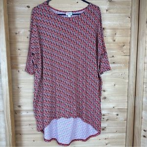 LuLaRoe Dress High Low Hemline LOOKS NEW! Size small Red Black White Blue